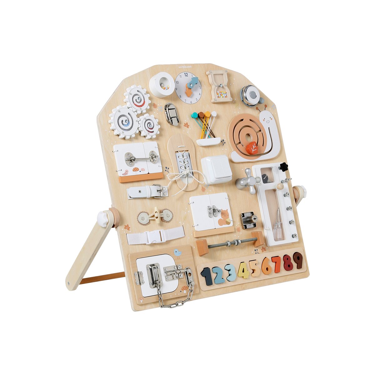 Planche d'apprentissage multi activités en bois FSC® bois, VERTBAUDET