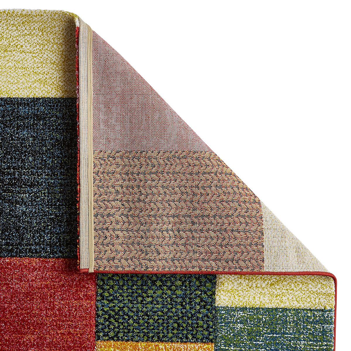 Geometric Brick Tile Print Rug multi-coloured, SO'HOME