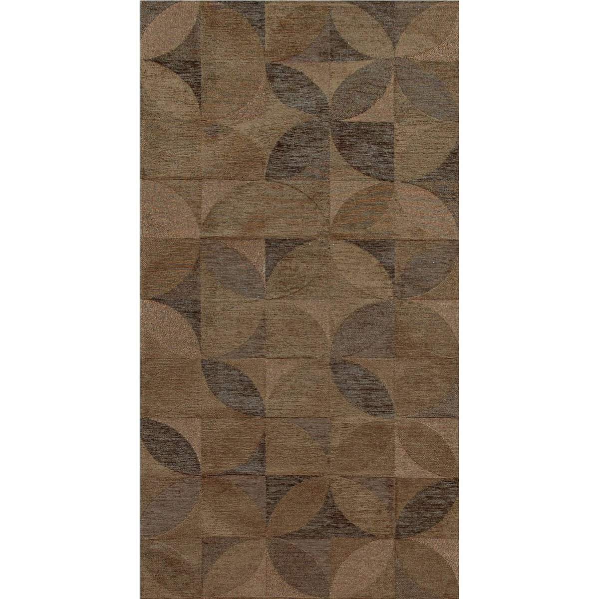 Tapis rectangulaire int. extérieur, RONDO marron ambre aux nuances beige et gris, RECOLLECTION