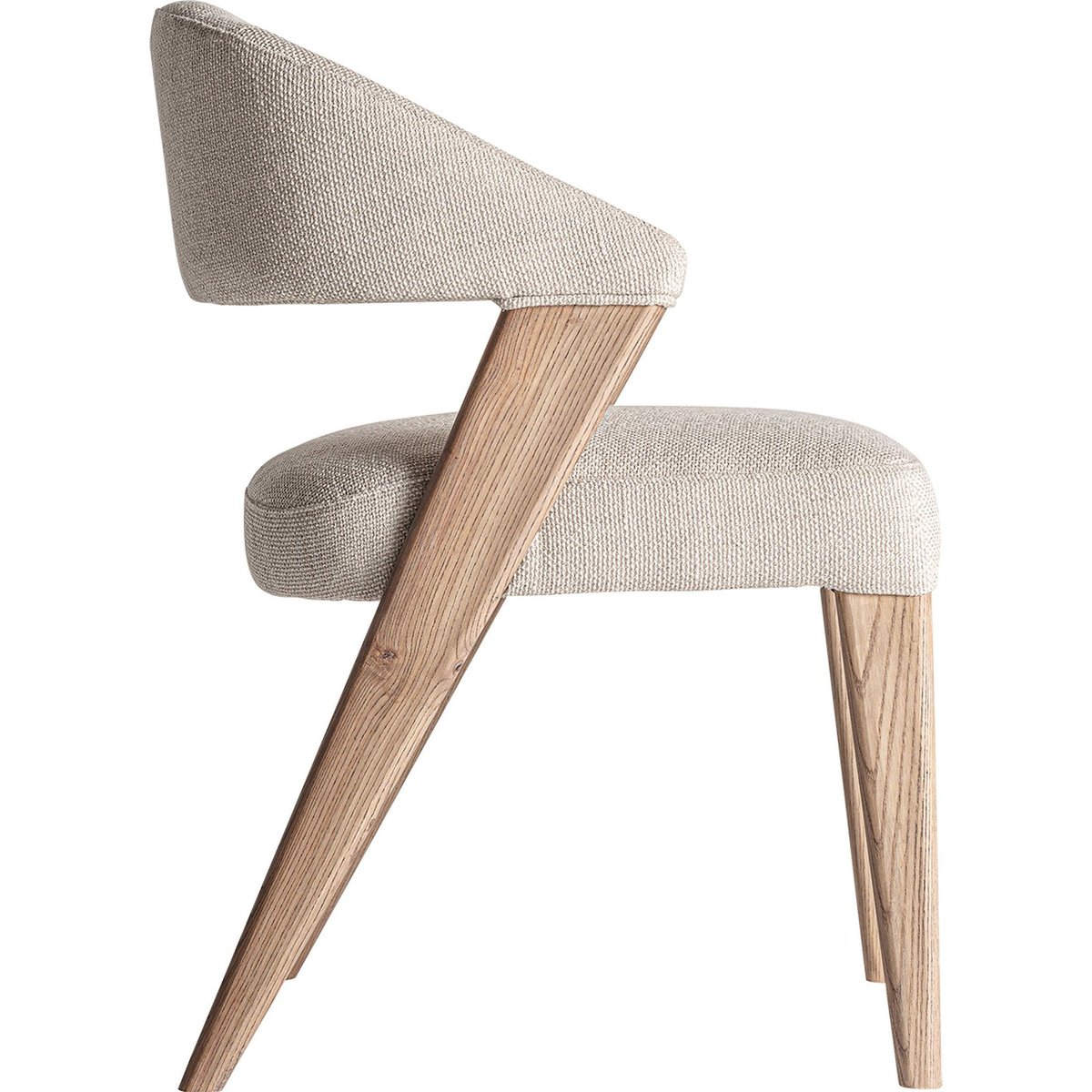 Chaise contemporaine en chêne vieilli brun clair effet vieilli, RECOLLECTION
