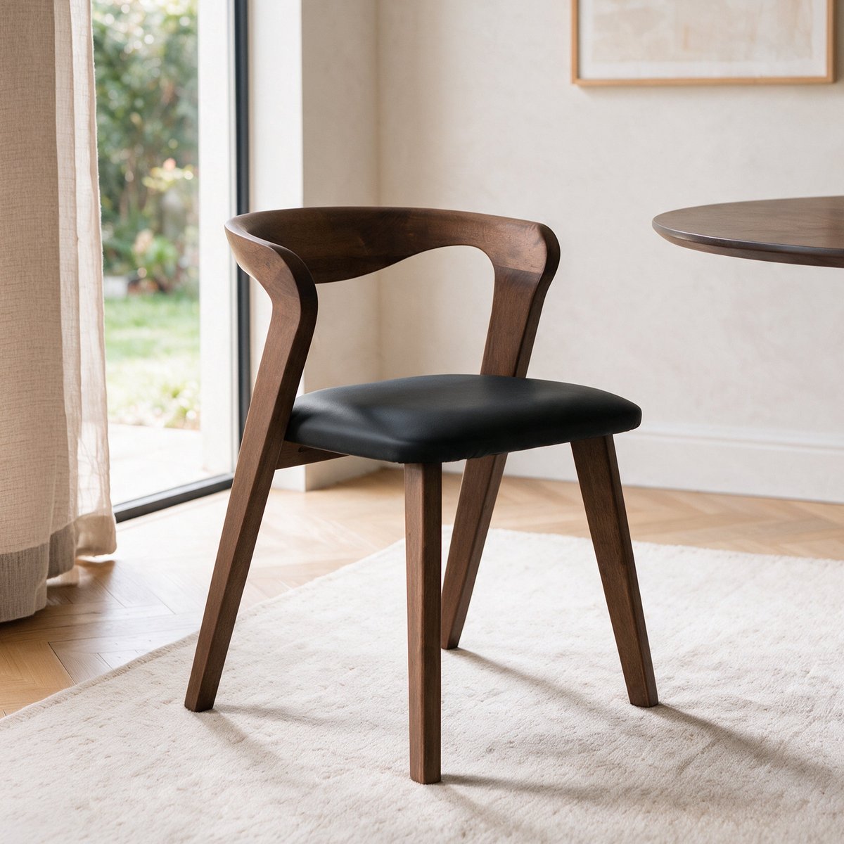 Chaise en cuir synthétique - VEGA marron, MAISON PAVANE