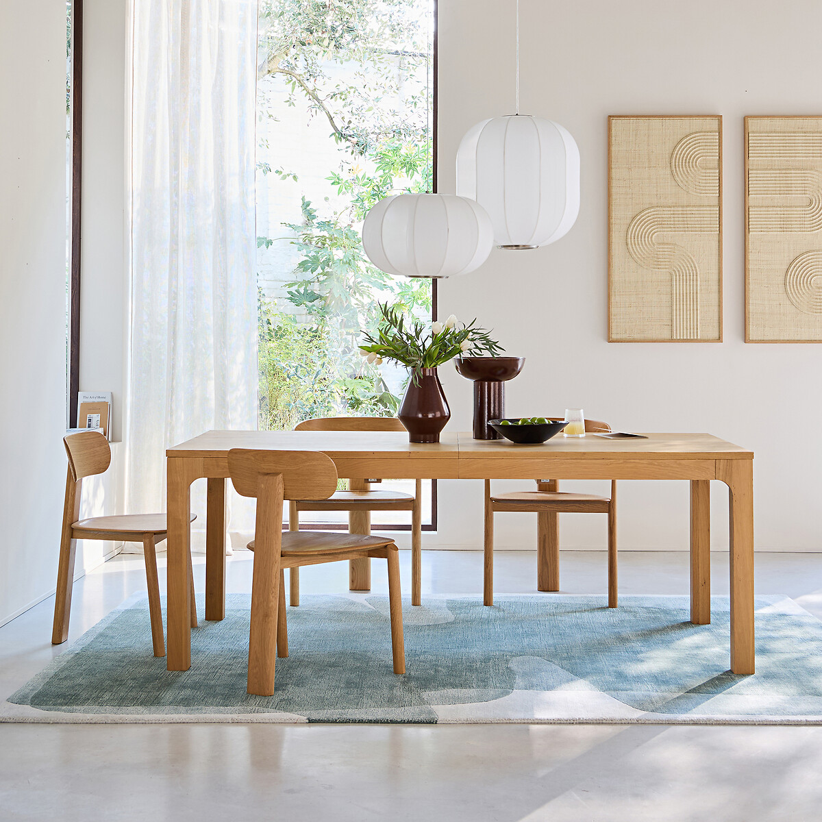 Tafel in massief eik met verlengstukken Théadora eikenhout, AM.PM