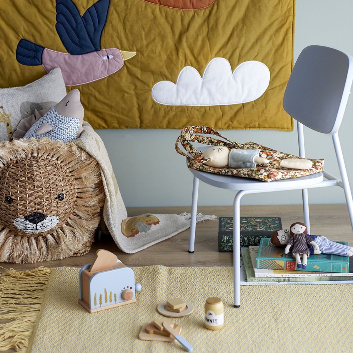 Panier forme lion en fibre naturelle- HARRISON naturel, BLOOMINGVILLE