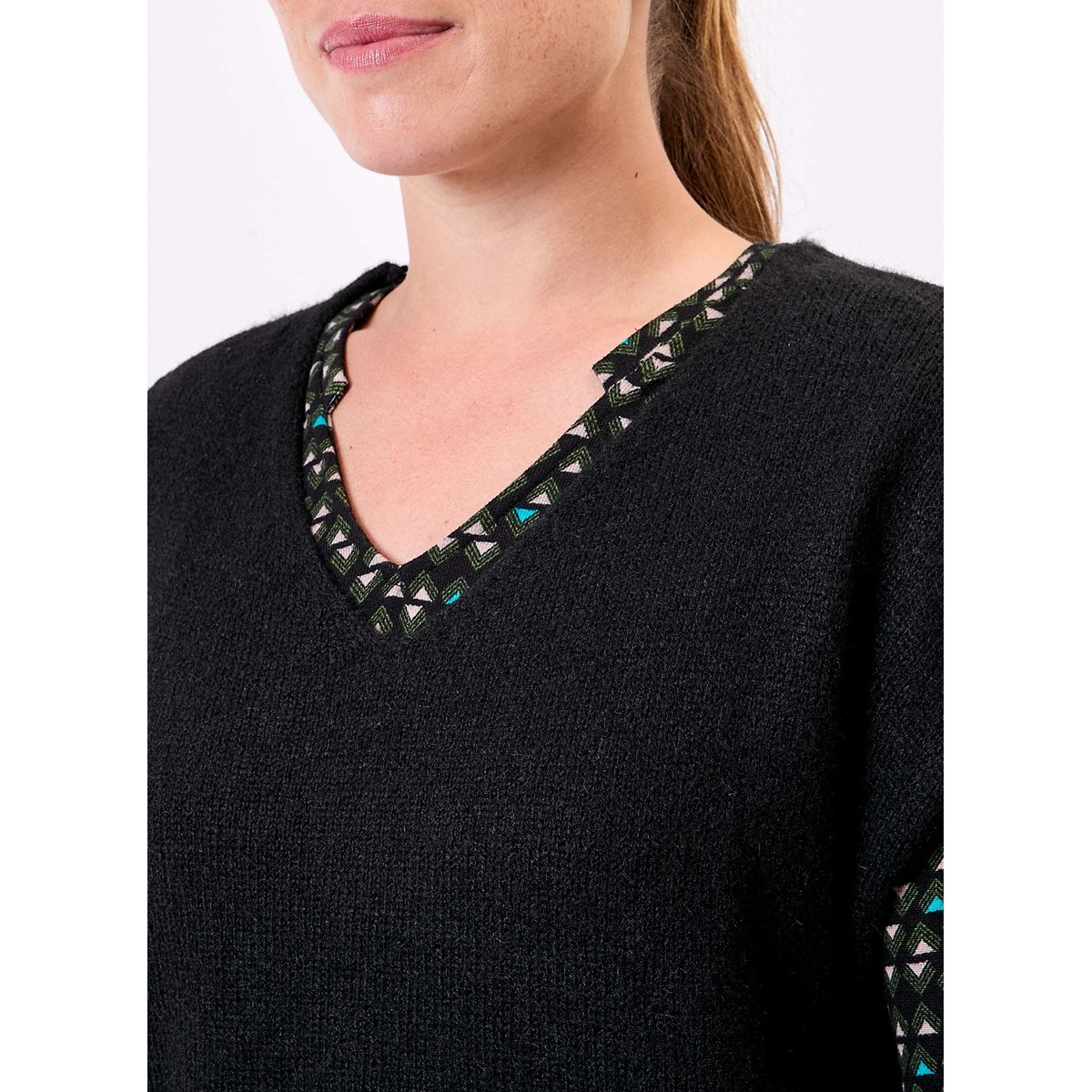 Pull tricot sans manche uni DAKILA noir chiné, LA FIANCÉE