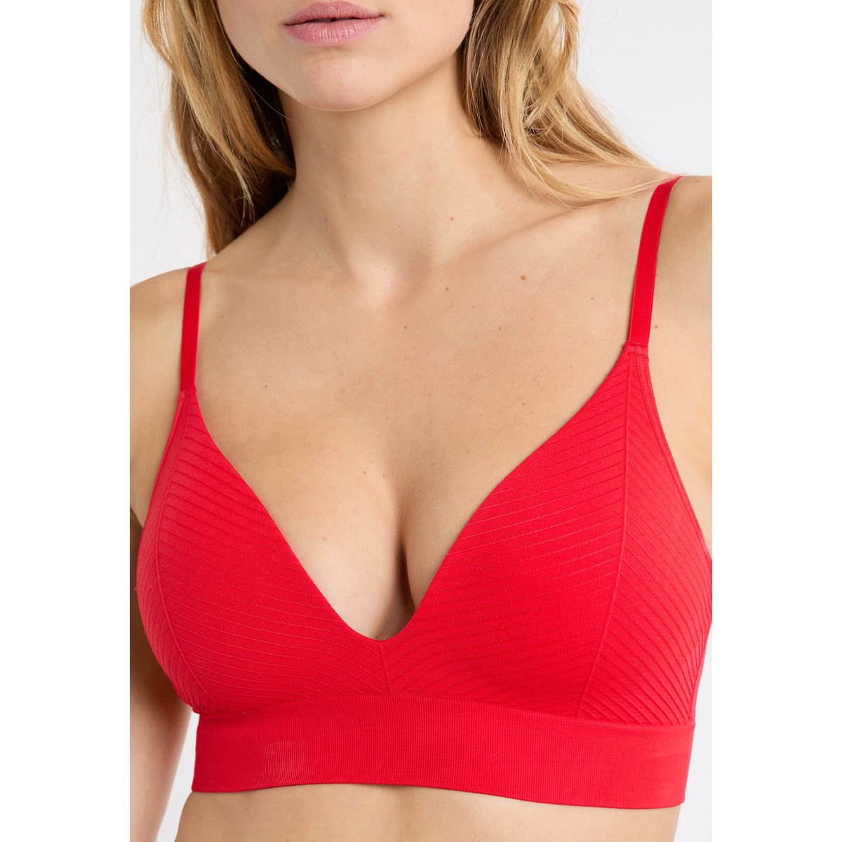 Soutien-gorge brassière push-up EFFORTLESS rouge, ETAM