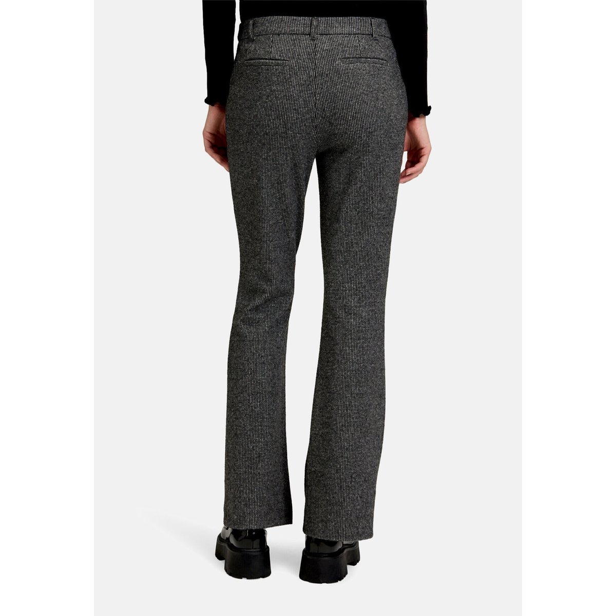 Pantalon en toile à plis repassés noir/gris, CARTOON