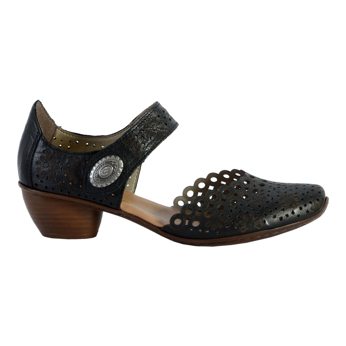 Sandales Cuir Massa noir, RIEKER