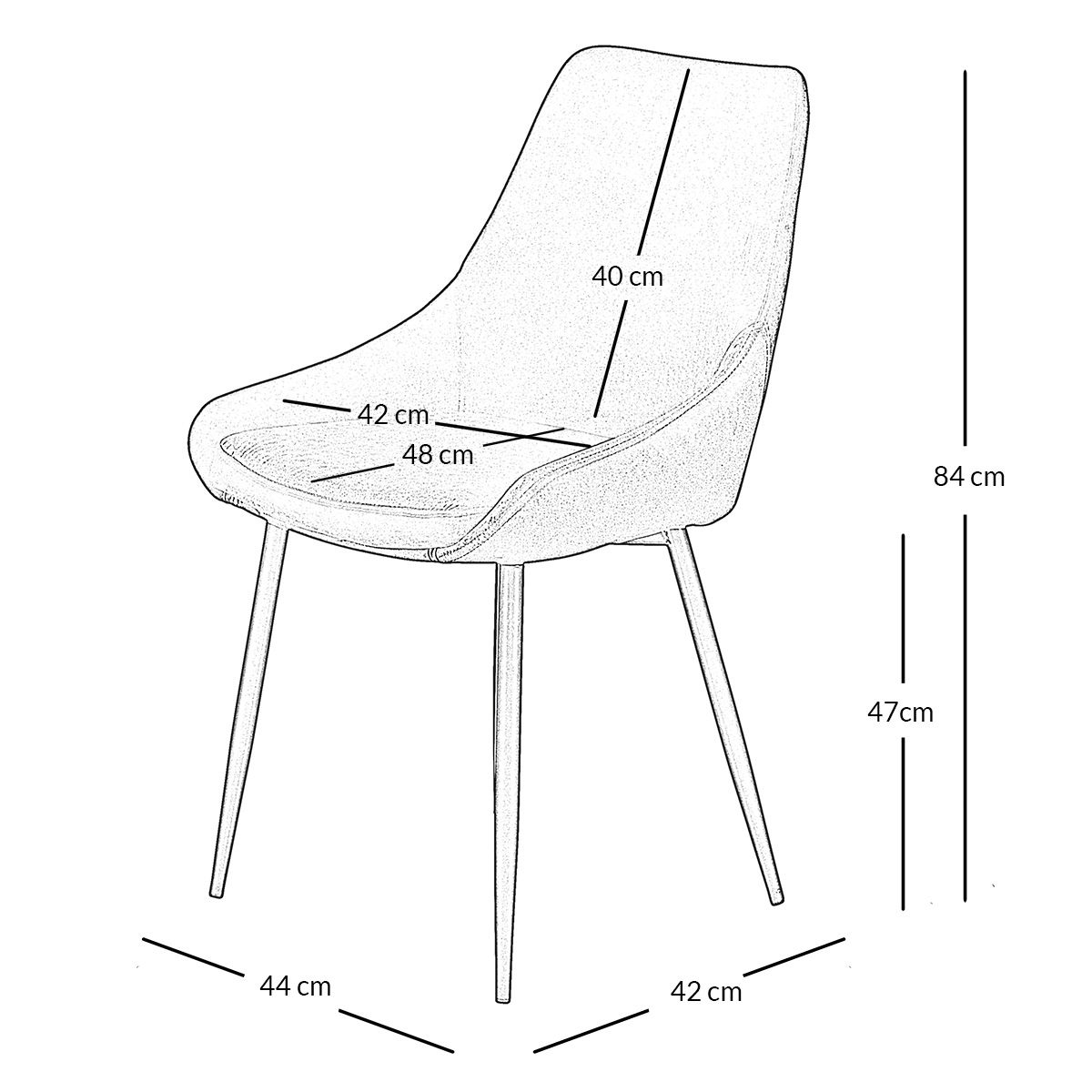 Chaise en tissu jaune gris foncé, ZAGO