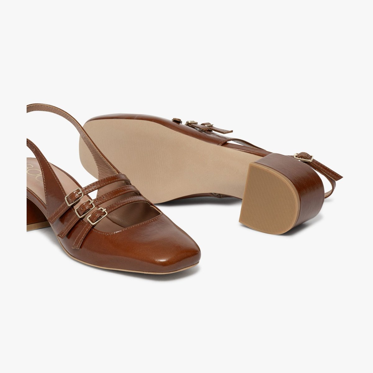 Escarpin en cuir DEMI camel, BOCAGE