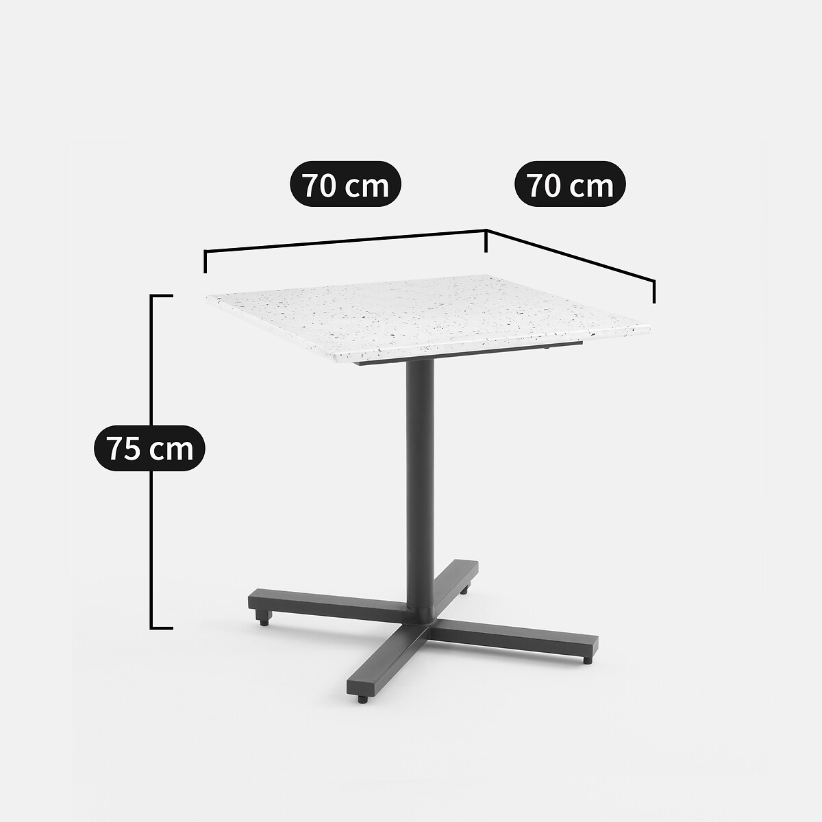 Table de jardin, plateau rabattable en terrazzo, OPALA terracotta, LA REDOUTE INTERIEURS