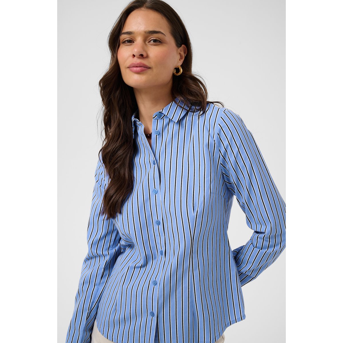 Chemise à manches longues bleu provance/chalk/black deep, KAFFE