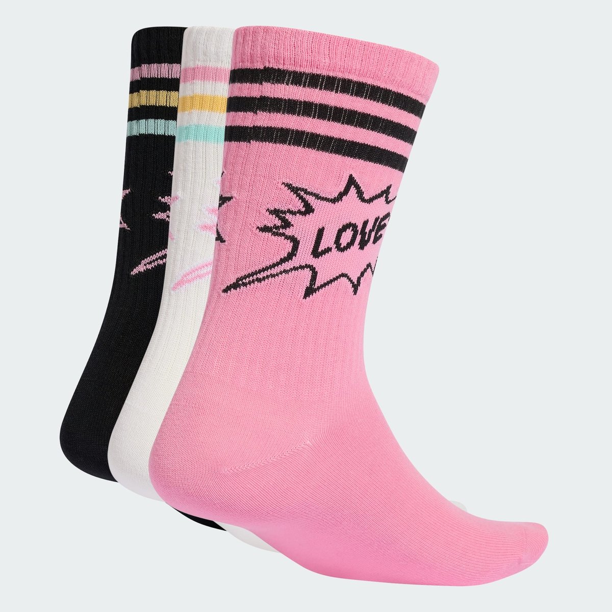Chaussettes Mi-Mollet Love Unites (3 Paires) Chaussettes Mi-Mollet Love Unites (3 Paires) white / black / st tropic bloom, adidas Originals