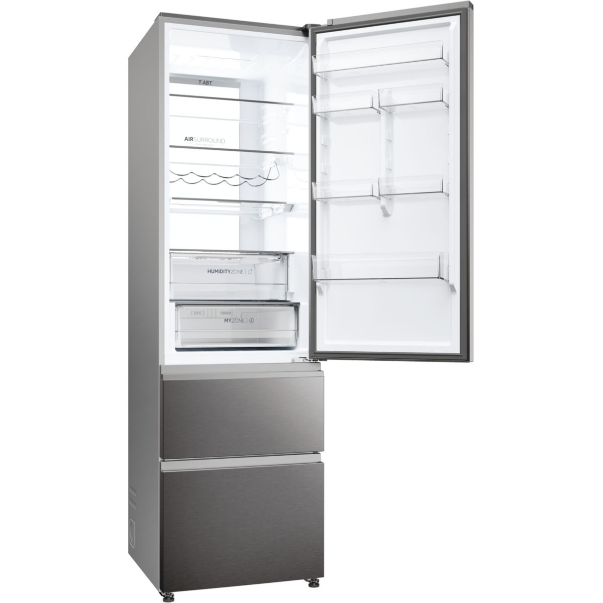 Réfrigérateur combiné HTW7620CNMP inox, HAIER