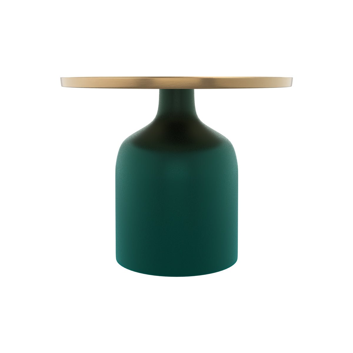 Table d'appoint ronde en métal et D49 cm - LYNE vert et doré, MAISON PAVANE