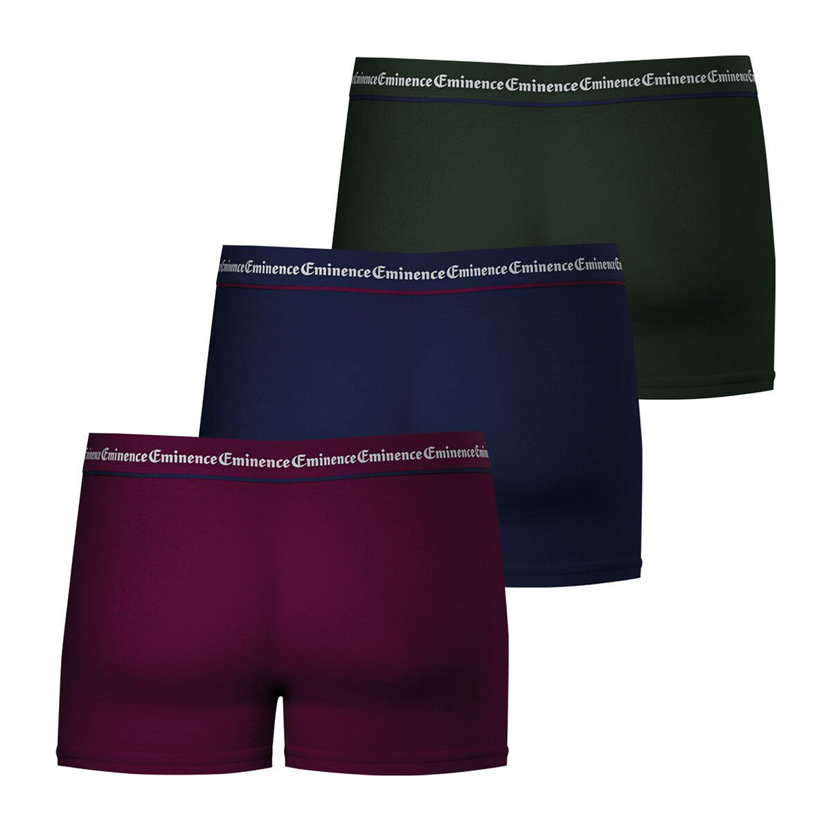 Lot de 3 boxers Trio Business bordeaux + marine + kaki, EMINENCE