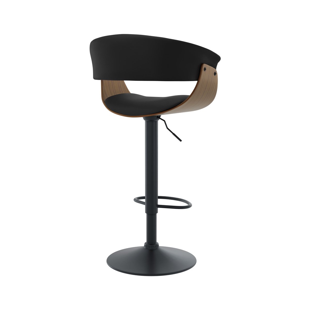 Chaise de bar réglable et pivotante 59/81 cm en cuir synthétique - BASILE noir, MAISON PAVANE