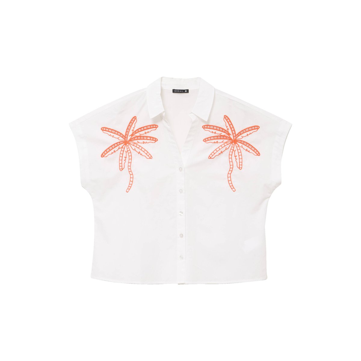 Chemise col chemise manches courtes blanc, BREAL
