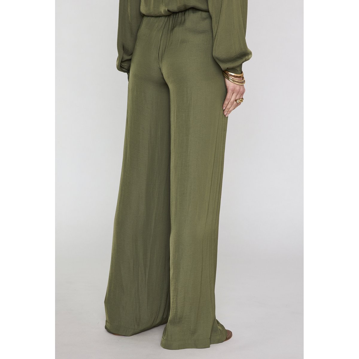 Pantalon fluide large TOBIAS kaki, Maison 123