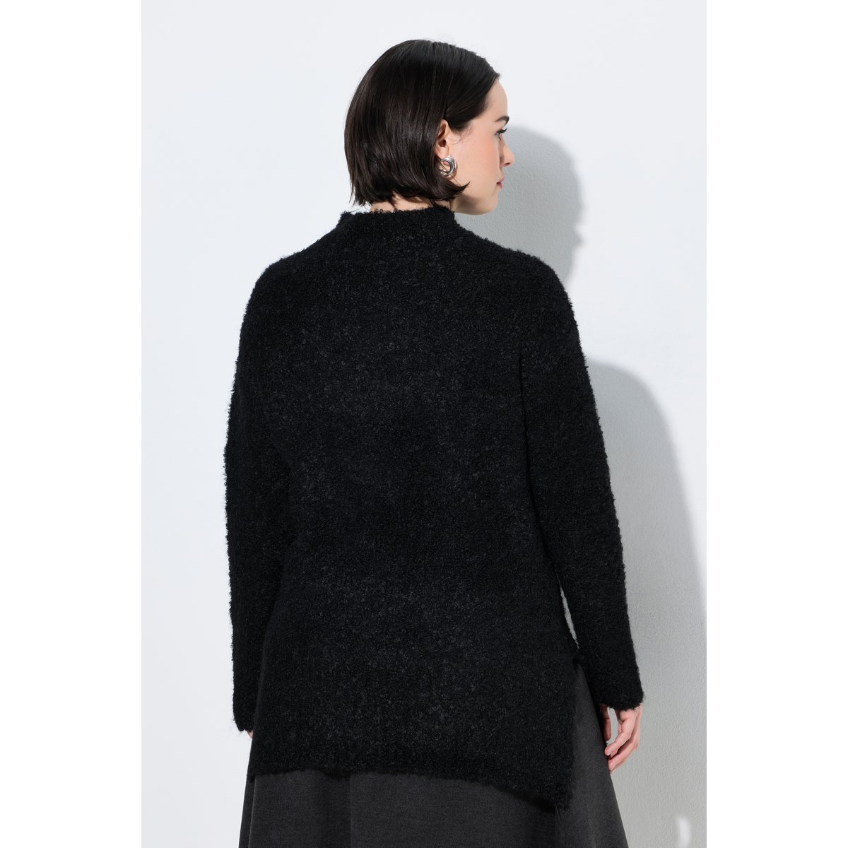 Pull en fine maille bouclée noir, ULLA POPKEN
