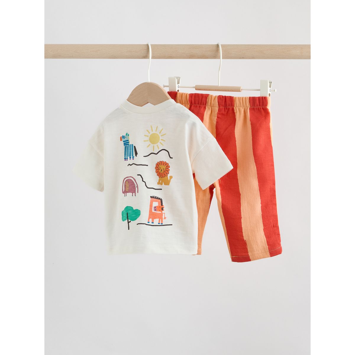 Ensemble bébé avec haut et pantalon animaux du safari à rayures orange, NEXT