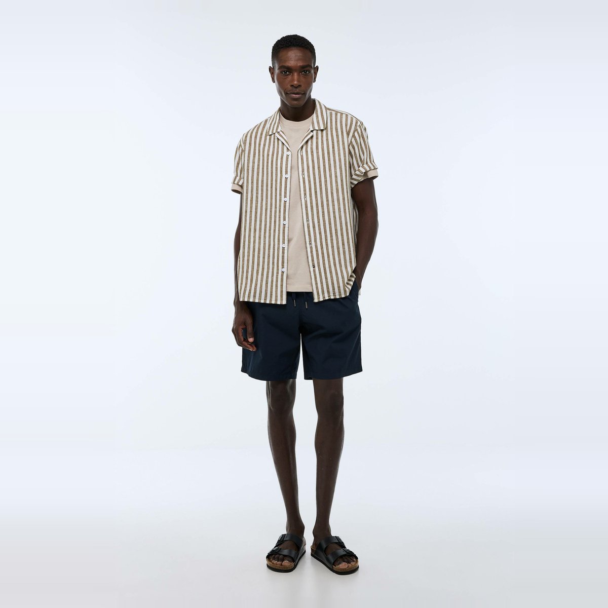 Short en popeline de coton BIO GOTS marine, MONOPRIX