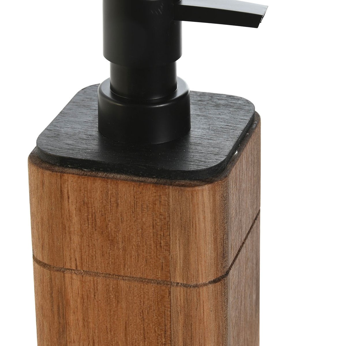 Distributeur de savon en bois d'acacia 7.6x7.6x17.5cm bois, WADIGA