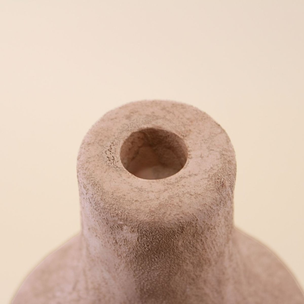Bougeoir donuts en grès sable 45cm beige, ORNAMI