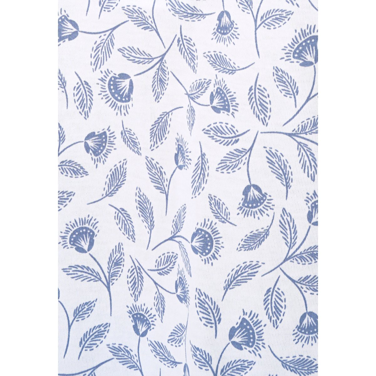 Pyjama en pur coton peigné imp. bleu, DAMART