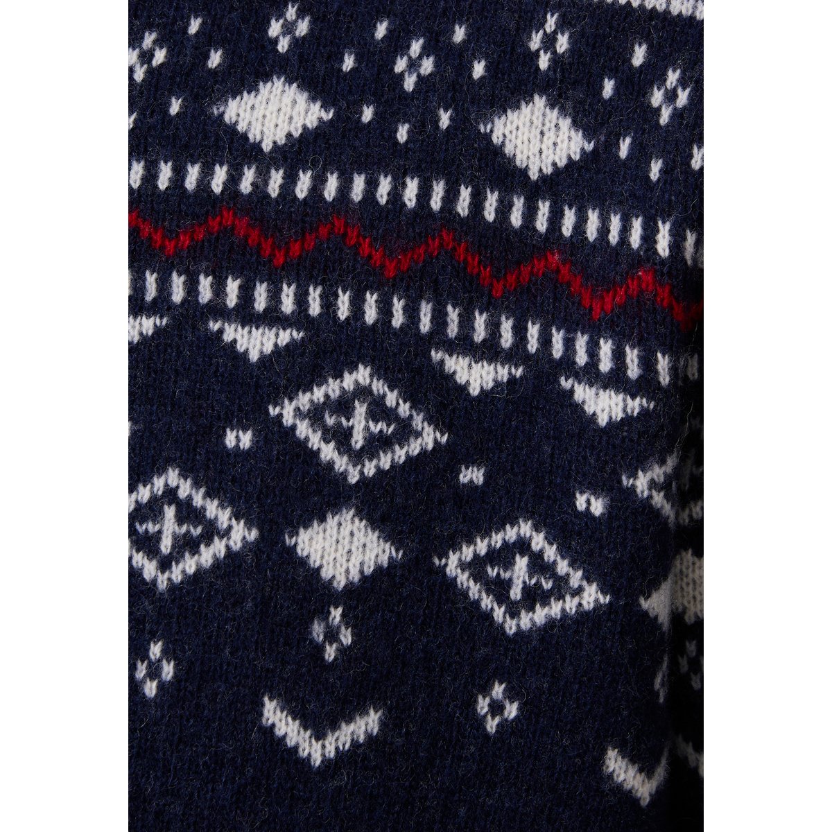 Pull de Noël jacquard bleu marine jacquard, DAMART