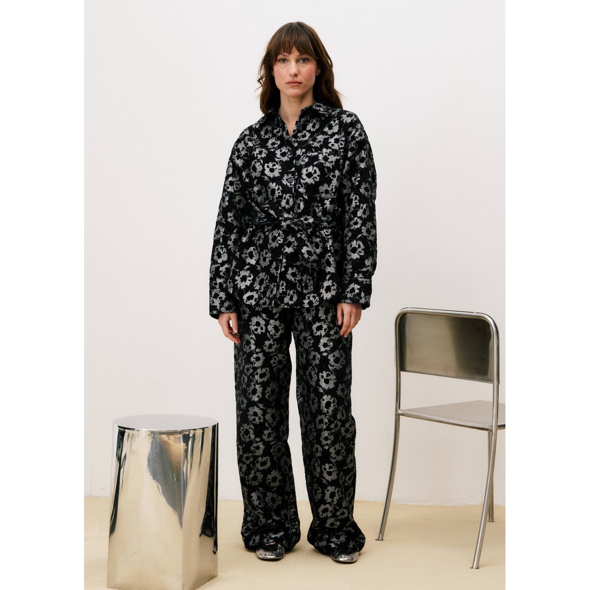 Chemise en coton GIUNI noir, FRNCH
