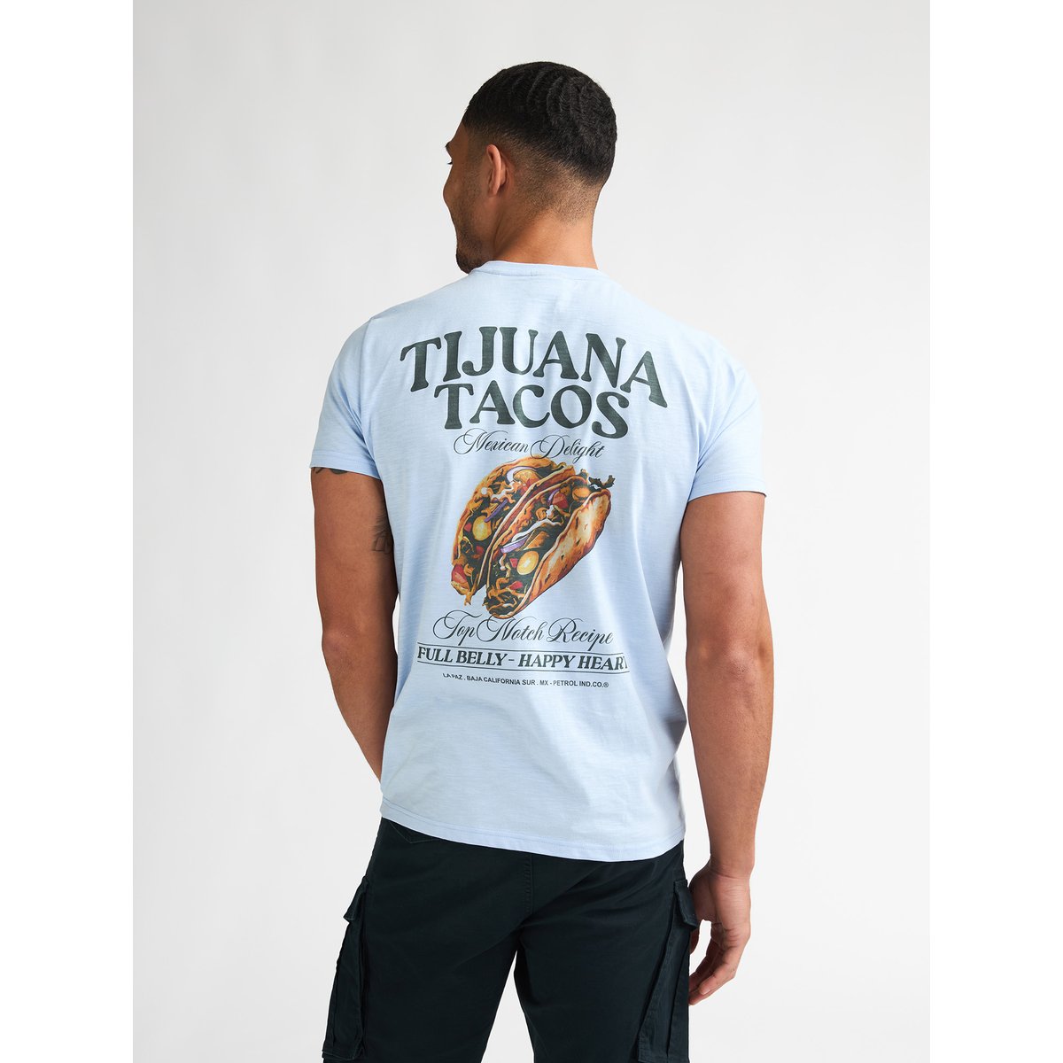 T-shirt à imprimé au dos tijuana bleu sky, PETROL INDUSTRIES