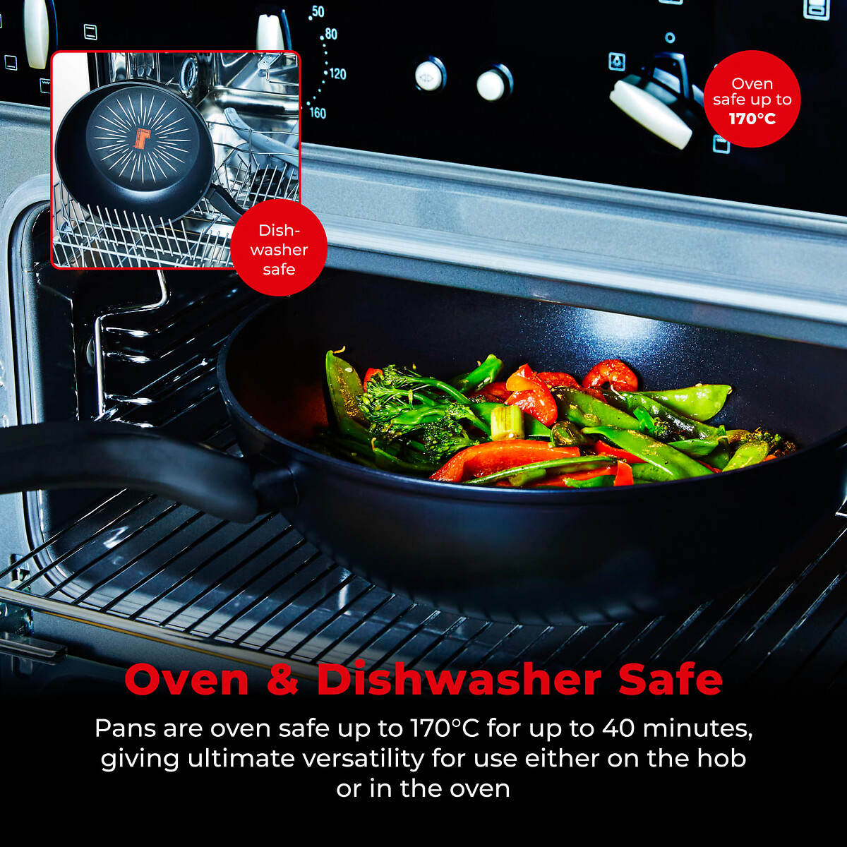 28cm Smart Start Gourmet Wok black, TOWER