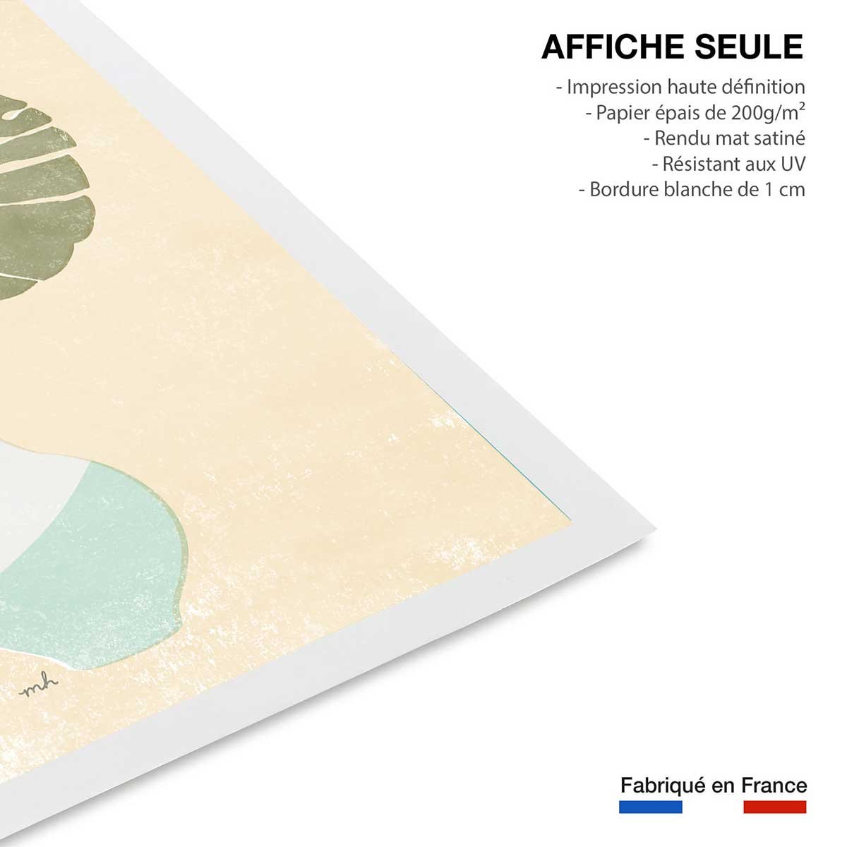 Affiche Monstera blush affiche seule, HEXOA
