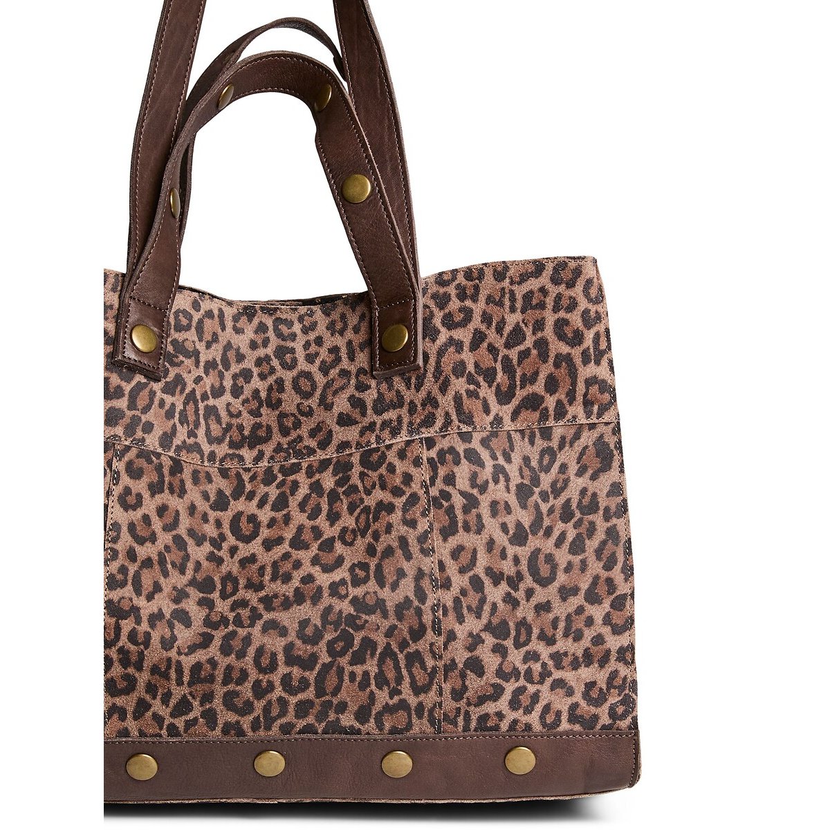 Grand sac à main shopper en cuir imprimé léopard, Ava léopard, PIECES