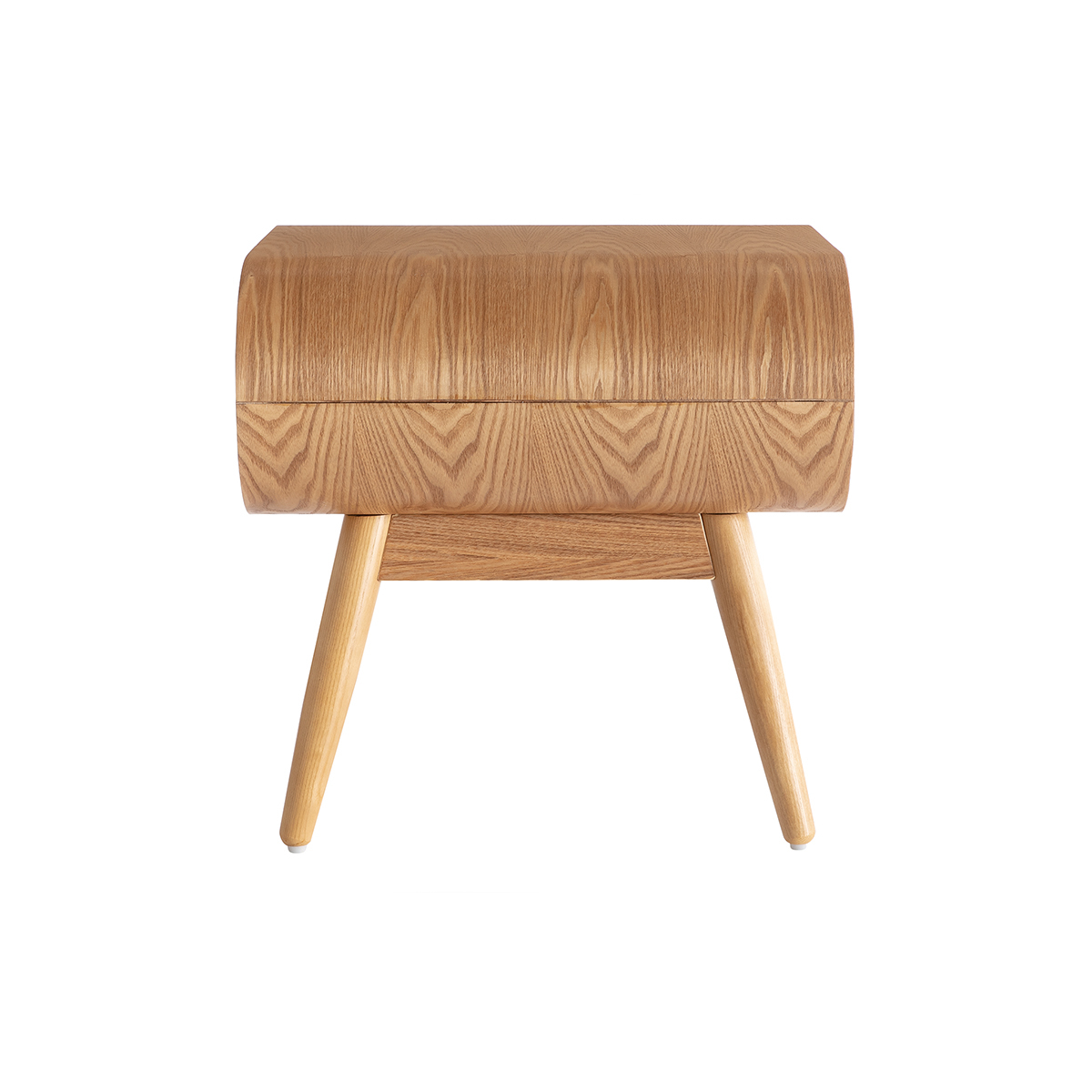 Table de chevet avec tiroir vintage bois clair (lot de 2) BJORG frêne, MILIBOO
