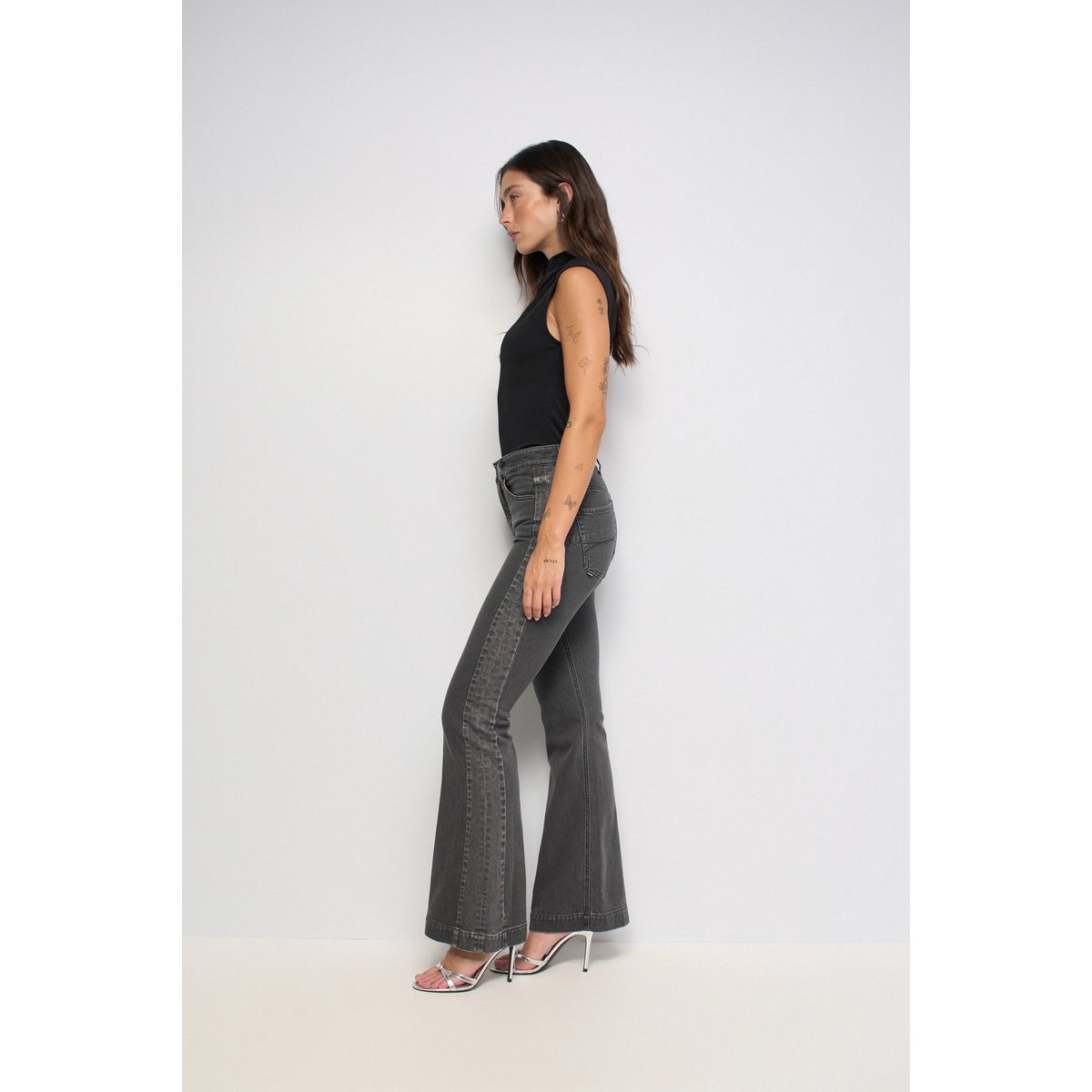 JEAN FAITH PUSH IN FLARE noir, SALSA JEANS