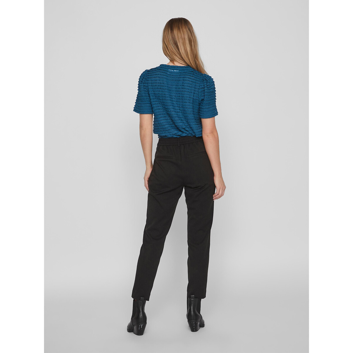Pantalon tailleur slim, taille haute noir, VILA