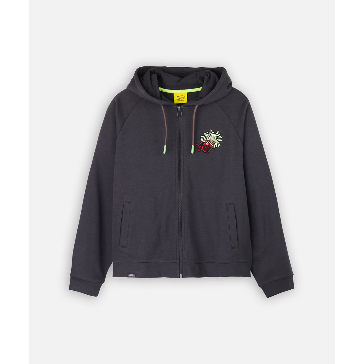 Veste hoodie uni brodérie cur SIMOLIS graphite, OXBOW