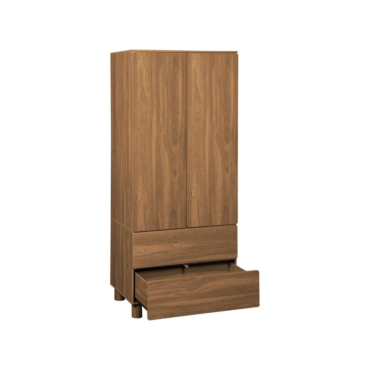 Armoire dressing décor bois 2 portes 2 tiroirs et 1 penderie AYANA bois de noisetier, SWEEEK