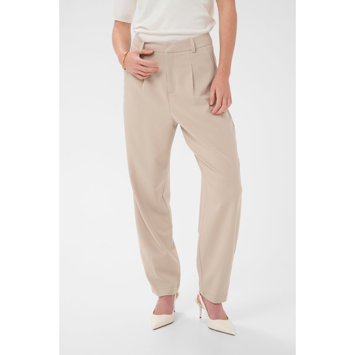 Pantalon de costume beige feather gray, KAFFE