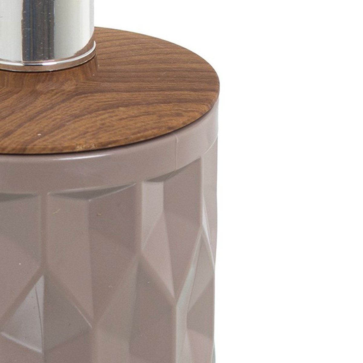 Distributeur de savon acrylique beige et bois 450ml beige, WADIGA