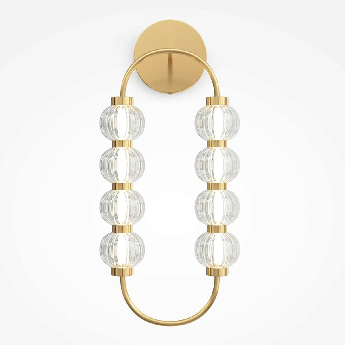 Applique rétro - perles ciselées en verre sur cadre ovale BELLA doré, PIER IMPORT