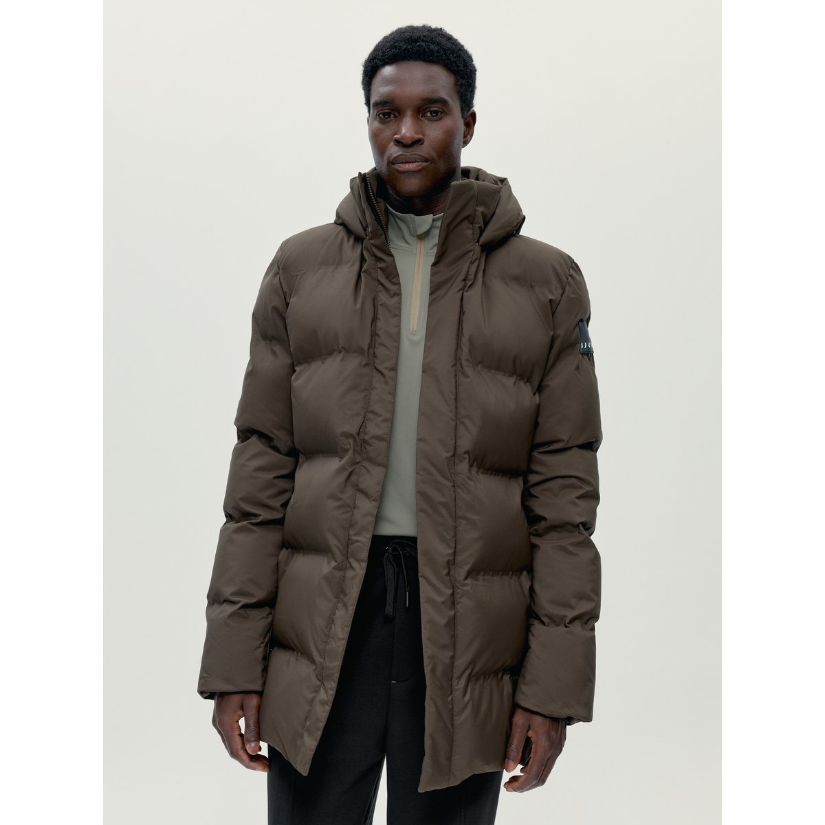 Manteau de sport homme Saiko 2.0 À capuche imperméable marron terre, BORN