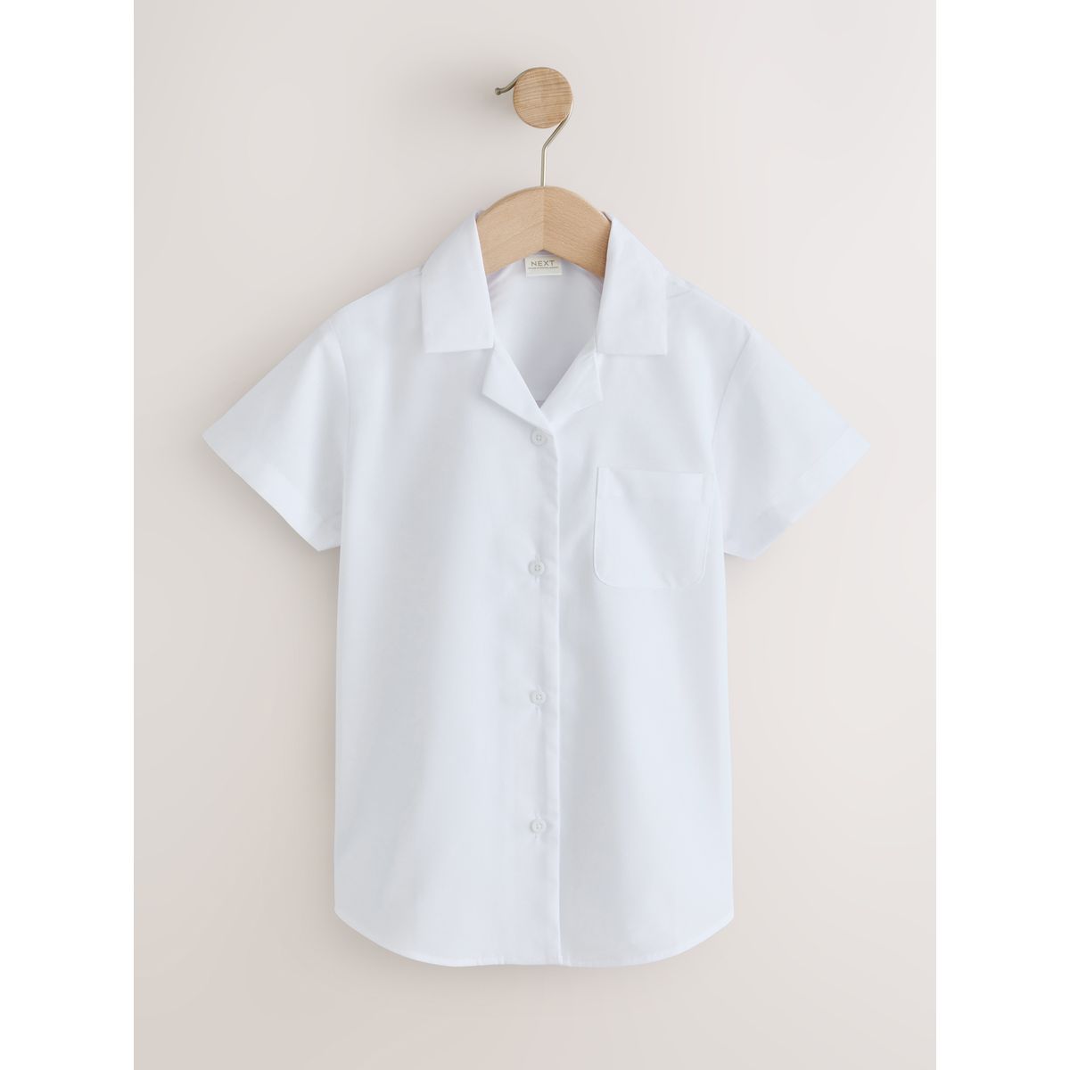 Chemise d'école à col revers, lot de 5 blanc, NEXT