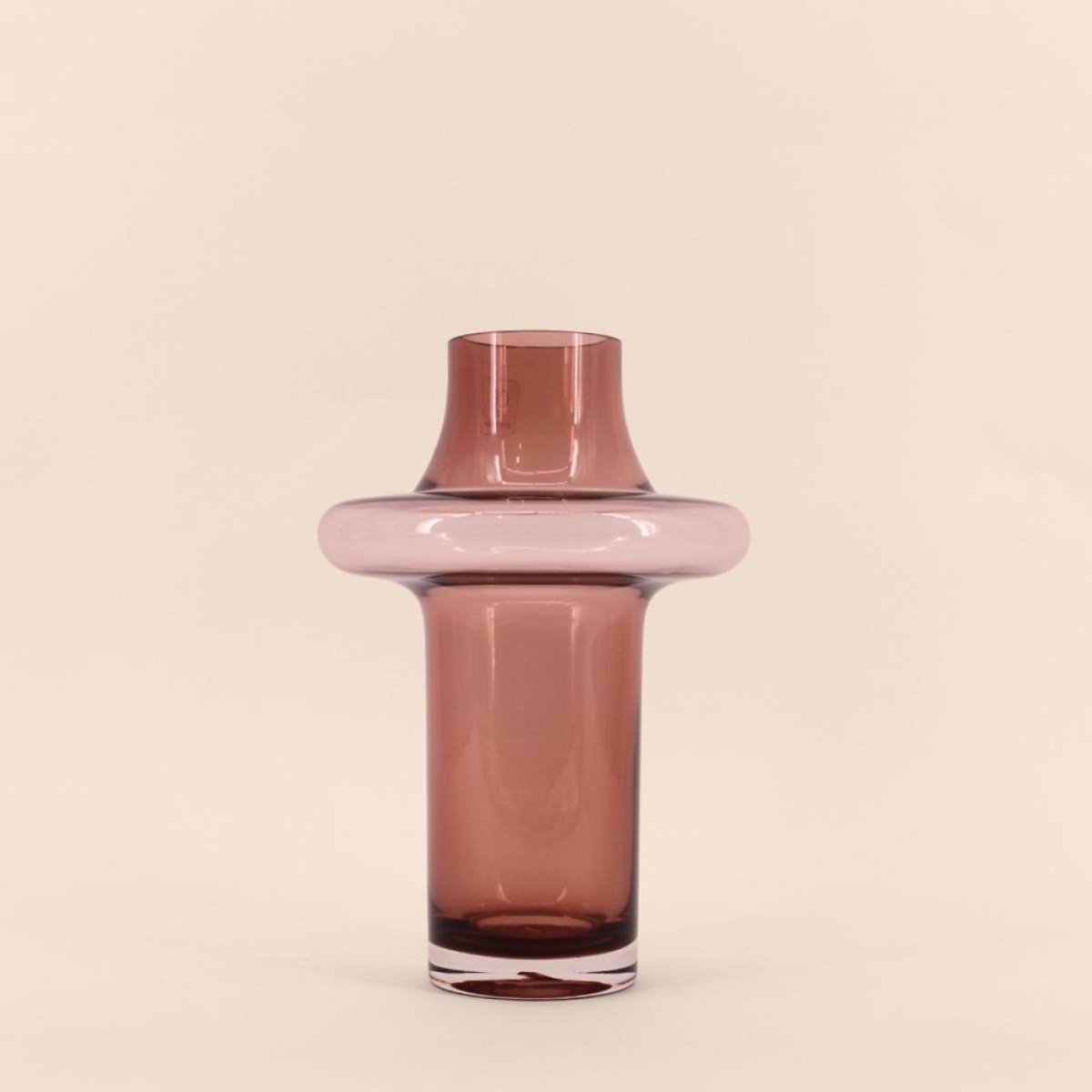 Vase en verre fait main, H30cm rose, DECOSTAR
