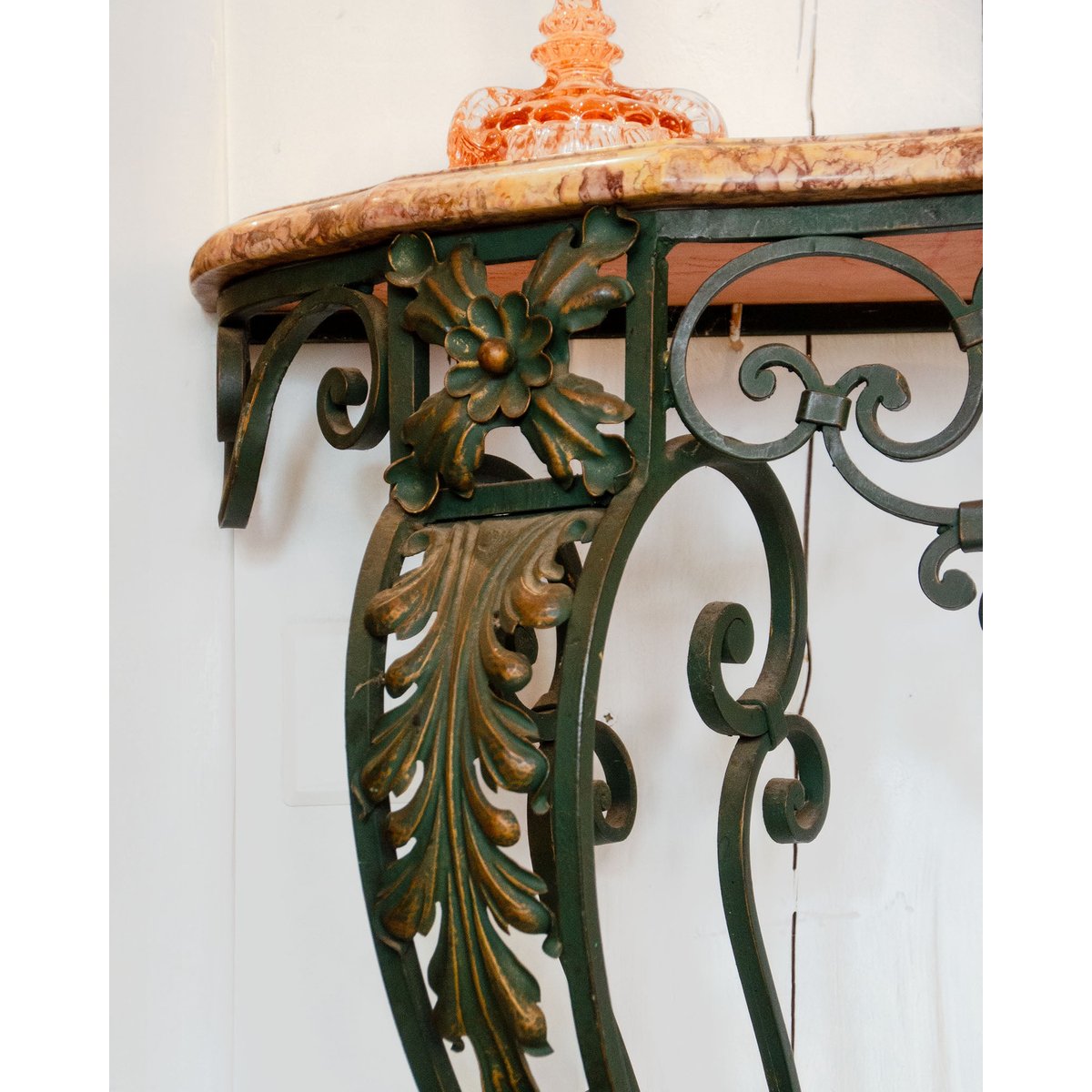 Console en marbre et fer forgé Hanna N°1351 - Bon état noir, DEBONGOUT