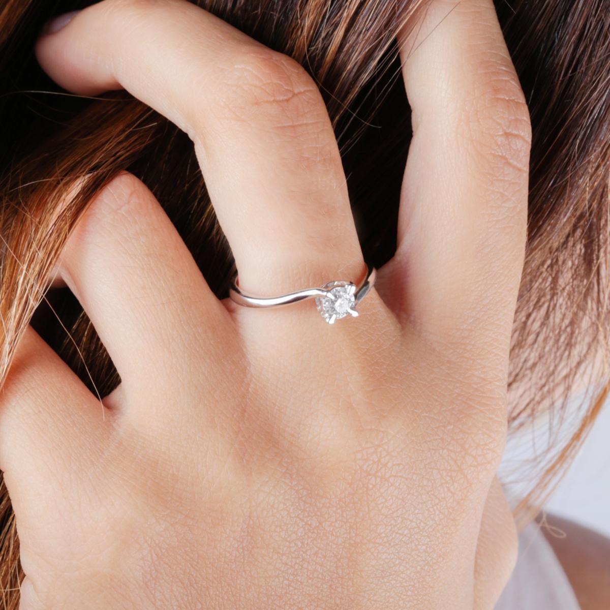 Bague en or blanc 750 ETOILE argent, BLUESPIRIT