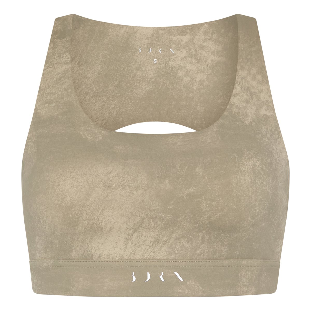 Brassière de sport femme Alaya Maintien élevé effet gainant beige biscuit, BORN