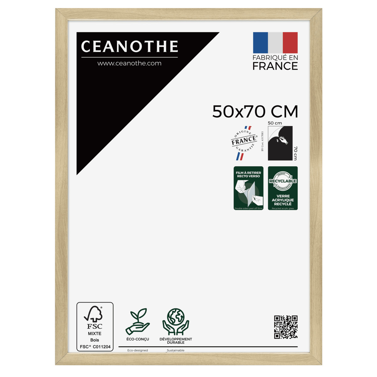 Cadre Photo Design En Bois Reconstitué Fsc ETERNEL brut, CEANOTHE