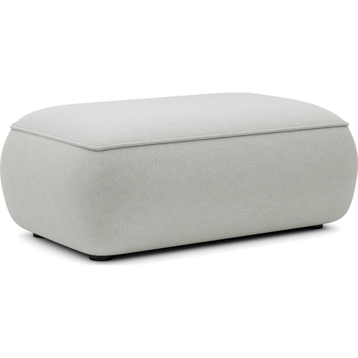 Pouf rectangulaire arrondi en velours OVO bleu pétrole, RECOLLECTION